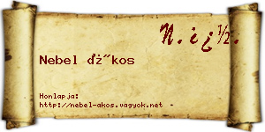 Nebel Ákos névjegykártya